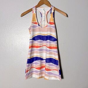 LULULEMON ATHLETICA BEACH STRIPE COOL RACERBACK PURPLE MULTICOLOR WOMEN TANK 4